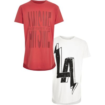 Boys red and white T-shirt set